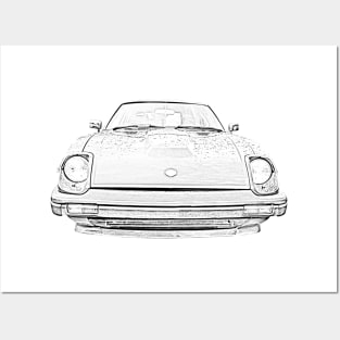 Datsun 280ZX classic car monochrome Posters and Art